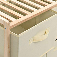 FAMIROSA Armadietto in Cedro con 6 Cesti in Tessuto Beige