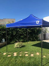 FT TENORE Gazebo RICHIUDIBILE 3X3 M Pieghevole A Fisarmonica Mercato TENDONE con Sacca (Blu)