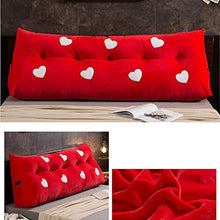 Xufei Cuscino Doppio Cuscino Doppio Cuscino per la Testa Cuscino Lombare Cuscino Estraibile e Lavabile Lungo Cuscino (Colore : Rosso, Dimensioni : 120×22×50cm)