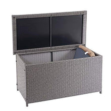 Mendler Baule Contenitore da Esterno HWC-D88 polyrattan ~ Basic 170l Grigio