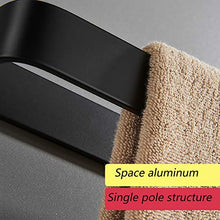 JKMQA Adesivo Forte Portasciugamani da Parete 33/53 cm,Appendi Asciugamani Bagno,Colla Brevettata + Autoadesivo,Alluminio,Finitura Opaca,Nero