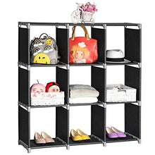 CYOYO Armadio 3 Scomparti Armadio Armadio 6/9 Cubi Armadio Libreria Nero-9 Lattice