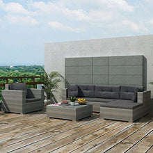 vidaXL Divano da Esterno Set 17 pz in Polirattan Grigio Sofa Giardino Patio - Arredi Casa