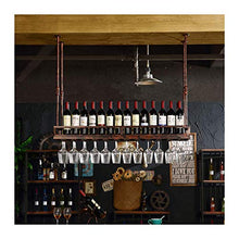 WLABCD Scaffale per Vino, Parete, Bar, Ristorante, Bottiglia per Vino, Soffitto per il Soffitto Sa Regolabile Hanging Holder Metal Iron Vino Glass Glack Rack,100 * 35 Cm,Bronzo