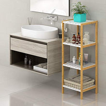 CASARIA Scaffale da Bagno & Cucina 4 Ripiani bambù Mobile a Colonna Portaspezie Scarpiera