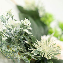 Ghirlanda a cerchio con rose in oro floreale da appendere finte rose bianche, fiore artificiale con cornice rotonda per matrimoni, casa e cucina