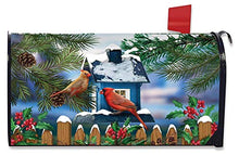 XJ-JX Snow Day Cardinals Winter Grande Copertura Magnetica Postale Casetta Birdhouse Oversize