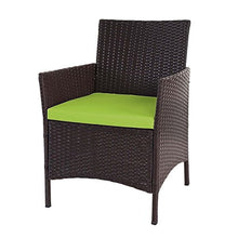 Mendler Serie Halden per l'esterno Set 2X poltrone 60x59x83cm polyrattan Marrone con Cuscino Verde