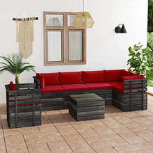vidaXL Set Divani da Giardino su Pallet 7 pz con Cuscini Massello Pino