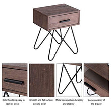 L.W.S Mobili per Camera da Letto Display del tavolino da Comodino per Comodino da Comodino con Gambe in Acciaio e 1 cassetto
