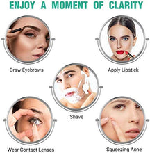 WZDD Specchio da Trucco da Parete, Specchio Cosmeticocon Luce LED E Ingrandimento 1x / 5X, Specchio Ingranditore da Trucco, con Rotazione a 360 °