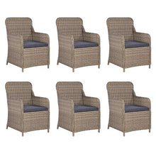 SKM Set da Pranzo da Giardino 7 pz in Polyrattan Marrone-7796