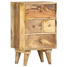 SKM Comodino 36x30x60 cm in Legno Massello di Mango