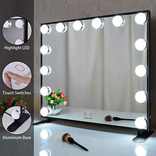 BEAUTME Hollywood Specchio da trucco con luci, Specchio da trucco grande con 14 lampadine a LED, alluminio Frame Table o Wall Mirror (Nero)