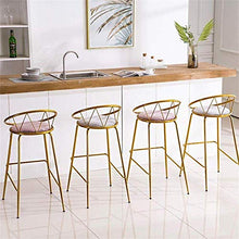YS Sedia Moderna Alta per Cucina con Schienale Basso da Pranzo con Sgabello da Bar Imbottito in Velluto Altezza Seduta,Grigio,65 cm