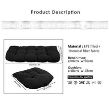 3 Pezzi Cuscini per Giardino Set Cuscino Panca da Giardino per Balcone Sedile per Patio 1 Sedile 110x50 cm e 2 Schienali 48x48 cm (nero)
