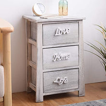 Rebecca SRL Comodino Mobiletto con 3 cassetti Bianco Grigio Shabby Chic Camera Arredo Casa (cod. RE4565)