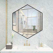 SHU XIN Specchio da Bagno a Parete Specchio in Vetro Esagonale Specchio per Il Trucco a Parete Specchio per Il Trucco in Ferro battuto Design ad Alta Definizione in Stile Nordico