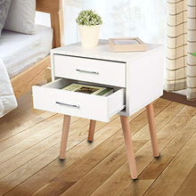 Comodino Comodino Bianco Stabile con Due Cassetti Armadietto da Terra Comodino da Camera da Letto Organizzatore di Stoccaggio