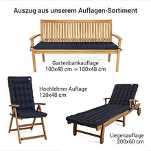 HAVE A SEAT Luxury – Set di cuscini con schienale per panca da giardino, comodo cuscino per panchina da giardino, lavabile fino a 95°C, facile da pulire, made in Germany (150 x 48 cm, blu marino)