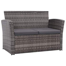 FAMIROSA Set Divani da Giardino 4 pz con Cuscini in Polyrattan Grigio-4420