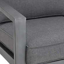 Meubletmoi - Divano da giardino a 2 posti, in alluminio grigio con cuscini grigi, VESUVE 7440