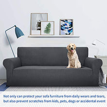 MAXIJIN Copridivano Super Elasticizzato per Divano a 2 posti, coprisedili 1 Pezzo Coprisedili Jacquard Copridivano per Cani Pet Friendly Fodera per divanetto Aderente (2 Posto, Grigio Scuro)