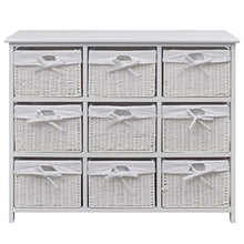 XHCP Ampio Mobile con cestini in Vimini Cassettiera con 9 cassetti per la Camera da Letto Domestica (Bianco)