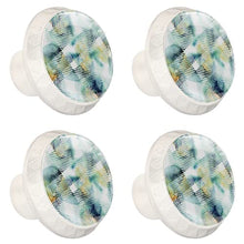 4 pcs White Cabinet Knobs for Kitchen Cabinets Bedroom Wardrobe Dresser Drawers Green grid