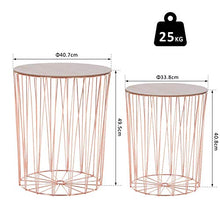 Zjcpow - Comodino con base in metallo MDF, con piano rialzato, colore: oro rosa