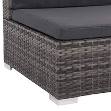SKM Set Divani da Giardino 12 pz con Cuscini in Polyrattan Grigio (97.45kg)