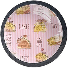 Dolci gustosi disegnati a mano a strisce rosa Pomelli per Porta Set di 4 Pomelli per Mobili Manopole per Cassetti Cucina Armadio Vetro