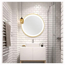 XMYS-Mirror Specchio Bagno, Specchio cosmetico a Parete, specchiera Specchio LED con Lampada, Specchio per Trucco Rotondo Specchio a Parete per WC Specchio da Bagno,d'oro,iameter65cm