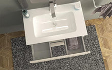 giordanoshop Mobile Bagno Sospeso 74 cm Lavabo e Specchio Tavassi Giove Rovere Bianco