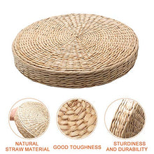 Tatami - Cuscino per sedile piatto in paglia lavorata a mano, ecologico, realizzato a mano, cuscino per yoga, cuscino da meditazione