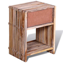 FAMIROSA Comodino con Cassetto in Legno di Recupero di Teak