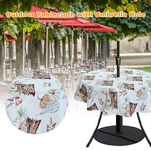 Tovaglia rotonda con occhiello e chiusura lampo, resistente alle pieghe, antimacchia, impermeabile, per campeggio, picnic, terrazza, per 4 persone, 152,4 cm
