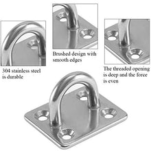 Eye Piastra in Acciaio Inossidabile, BESTZY 6 Pezzi Piastra con Occhiello Ovale Piastra con Anello di Ancoraggio Ganci da Soffitto per Sartiame Barche Hardware di Coperta