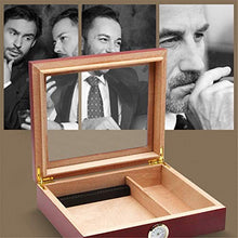 TGhosts Cigar Humidor, Cigar Humidor a Mano in Legno Cigar Box Desktop Humidor con igrometro e umidificatore, Cedar divisore