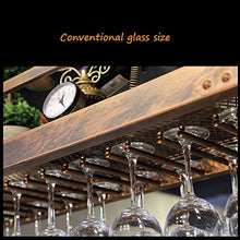 DJSMjbj - Scaffale galleggiante da parete, porta bicchiere da vino, altezza regolabile, bottiglia di vino rustica, da soffitto, Marrone, 120×35cm