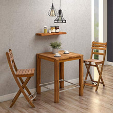 Interbuild, tavolo da bar Chicago in vero legno, 75 cm + 2 sedie da bar