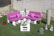 Divano in pallet, levigato e piallato, da 120 cm x 80 cm, per interni/esterni, naturale, con poltrone in pallet