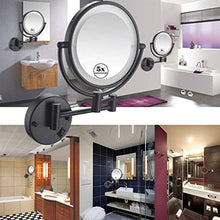 AJH Specchio per Il Trucco Specchio per Il Trucco a LED con Illuminazione 5X Specchio ingranditore Specchio cosmetico per Il Bagno Specchio per Il Viso a Due Lati da 8 Pollici, da