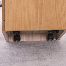 NM - Armadietto verticale a 3 cassetti in legno, con serratura e 4 ruote, completamente assemblato, colore: naturale