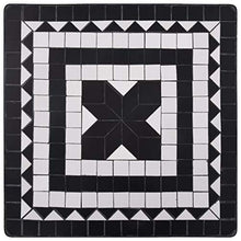 FAMIROSA Set Bistrò 3 pz con Mosaico in Ceramica Nero e Bianco