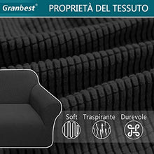 Granbest Copridivano Elasticizzato 3 posti Elegante Fodera Divano per Gatto Cani Mobili Coperture Lavabile Tessuto Jaquard (3 Posti, Nero)