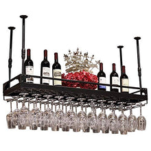 LXD Portabici Di Vino, Bicchiere Di Vino Sospensione Sospensione Holder Goblet Holder Bar Contatore Sottosopra,Black-180 * 35 cm