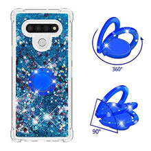 Custodia LG Stylo 6 Squillo della Base del Telefono TPU Brillantini Diamond Liquido Telefono Bumper Case （Amore Blu）