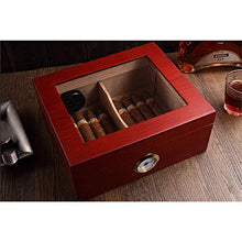 TGhosts Cigar Humidor, Fatto a Mano Cigar Humidor, Cedar Cigar Box Desktop con umidificatore e igrometro, Piano in Vetro for 50 sigari