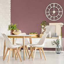 Mc Haus Lena - Sedia Sala da Pranzo con Gambe in Legno di Faggio, Sedile Imbottito, Stile Scandinavo, Bianco, 83 x 49 x 53.5 cm, Set di 4